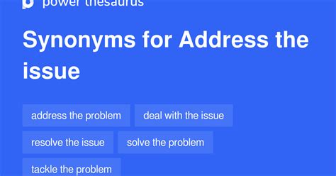 ADDRESS meaning 1. . Synonyms for addressing an issue